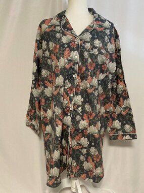 Mahogany Madison Nightshirt Size L NWT Button-Front 100% Cotton